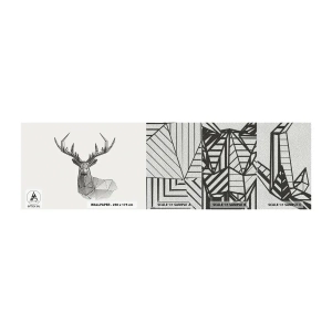 Fototapeten Muster Premium Sand - Ein Hirsch im kubistischen Stil - Abstraktion, Reh, Tiere - 100x30 cm