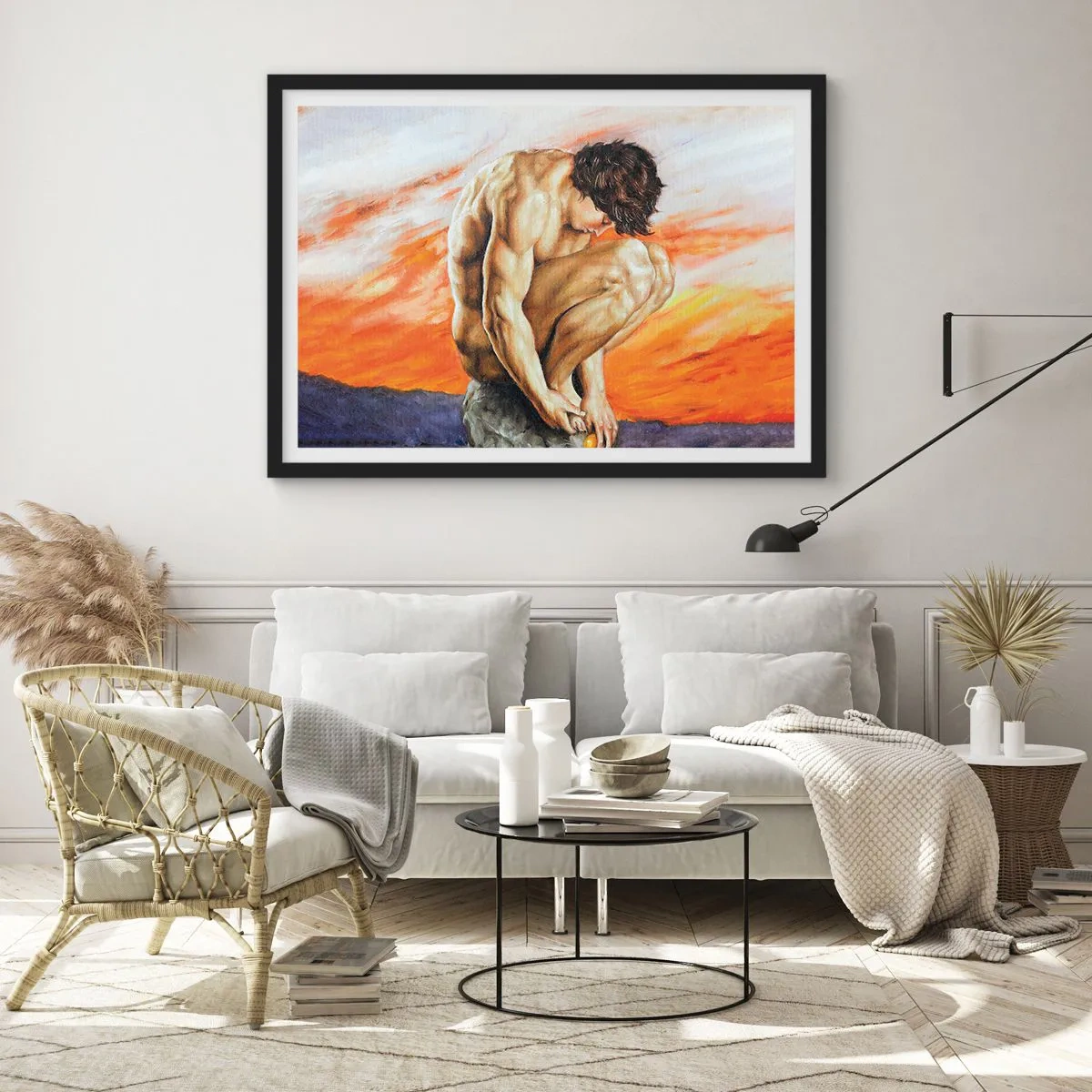 Poster in einem schwarzem Rahmen - In sich versunken - 40x30 cm