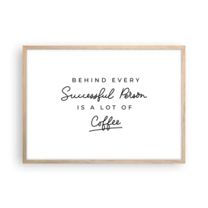 Poster in einem Rahmen aus heller Eiche - Erfolgsgeheimnis - 70x50 cm