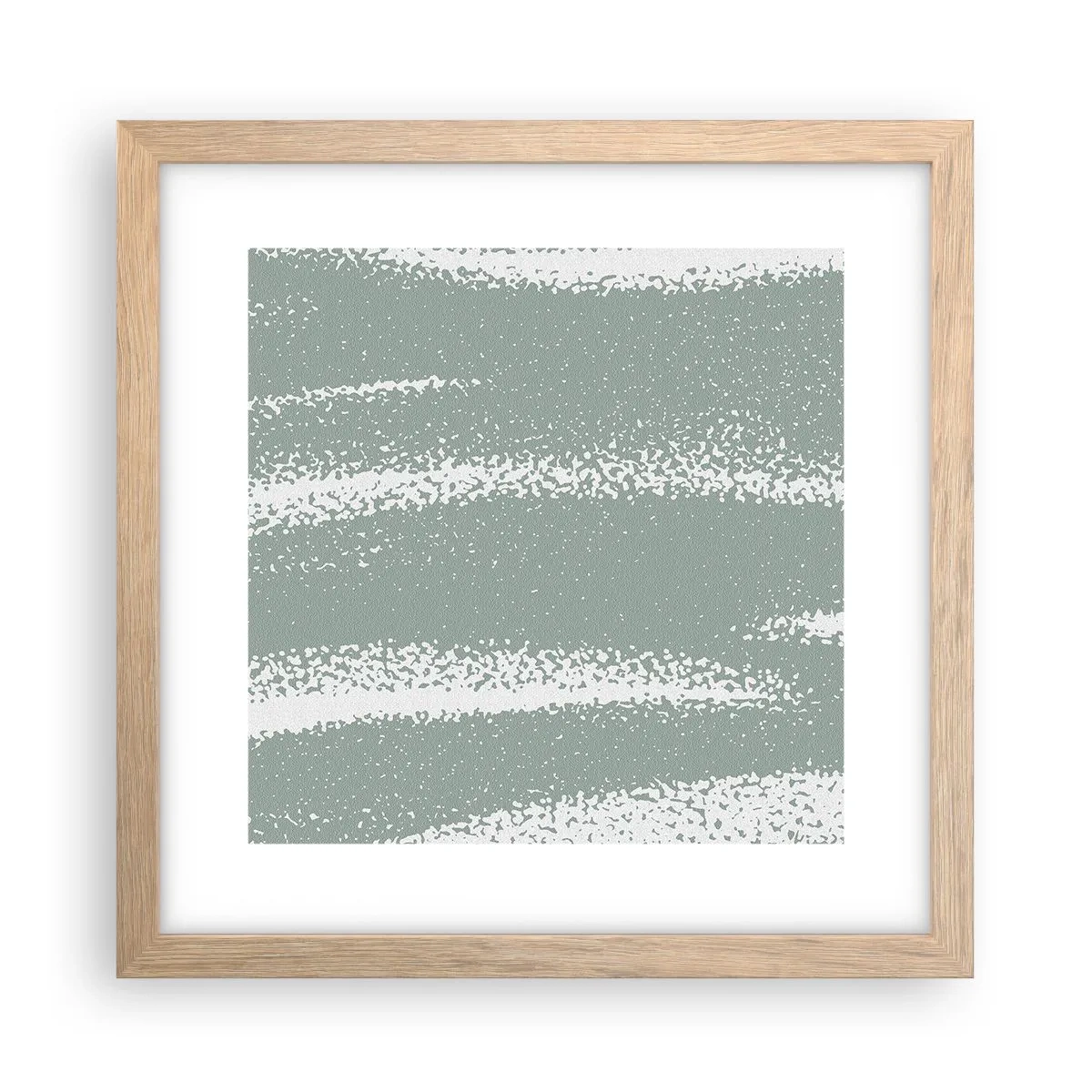 Poster in einem Rahmen aus heller Eiche - Abstraktion im Winterklima - 30x30 cm