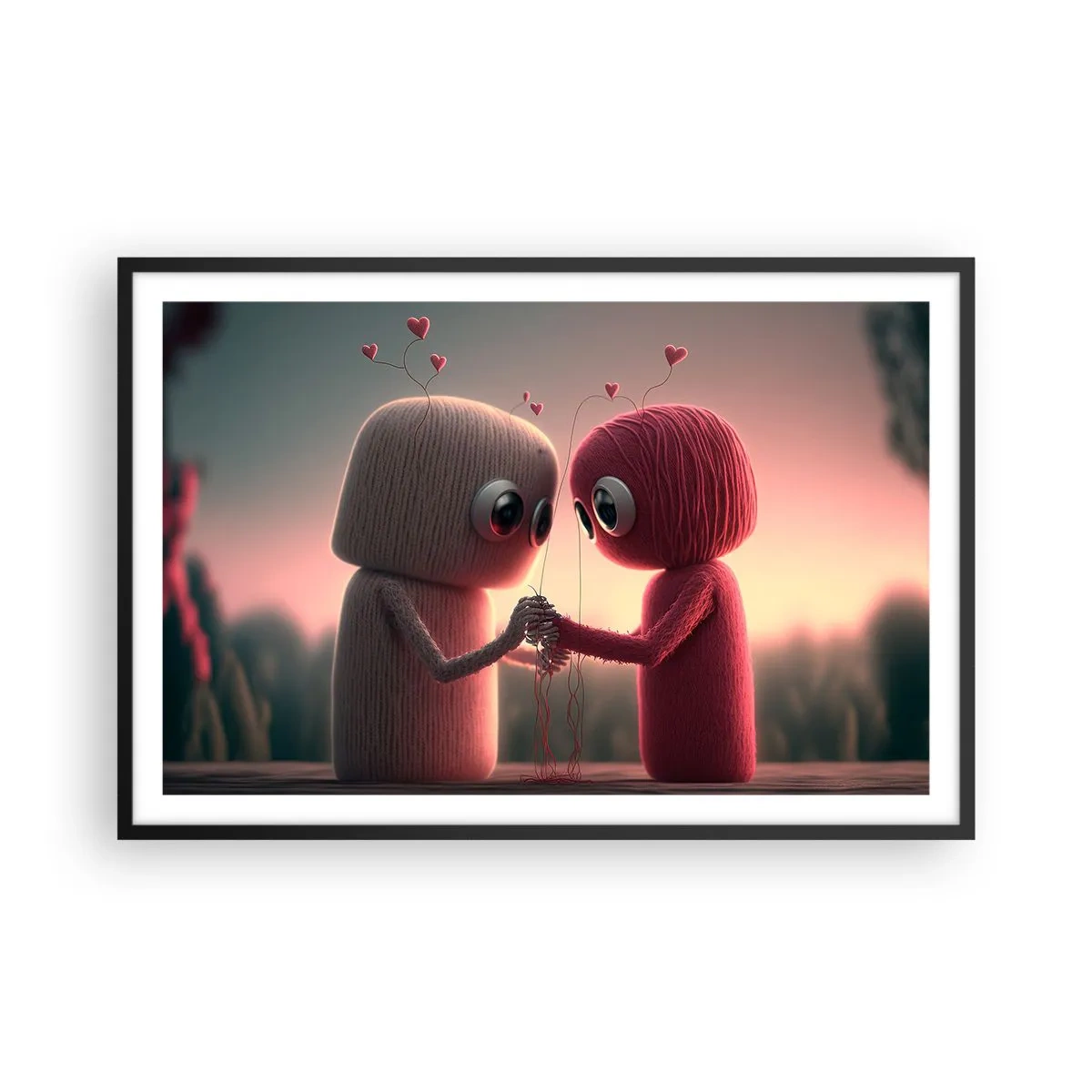 Poster in einem schwarzem Rahmen - Jeder darf lieben - 91x61 cm