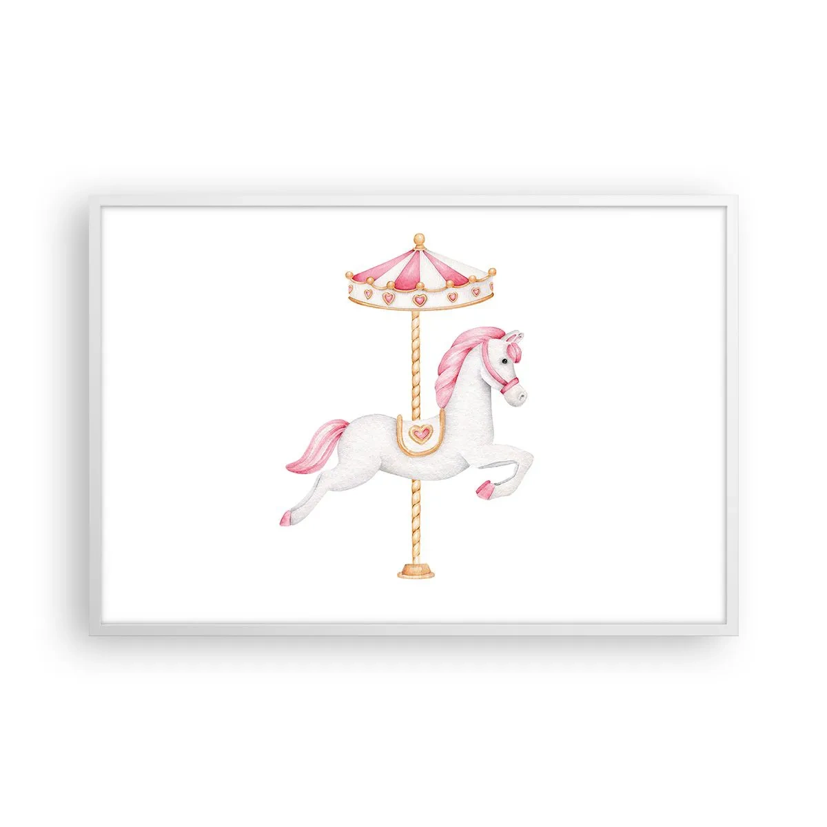 Poster in einem weißen Rahmen - Er legte los - 91x61 cm