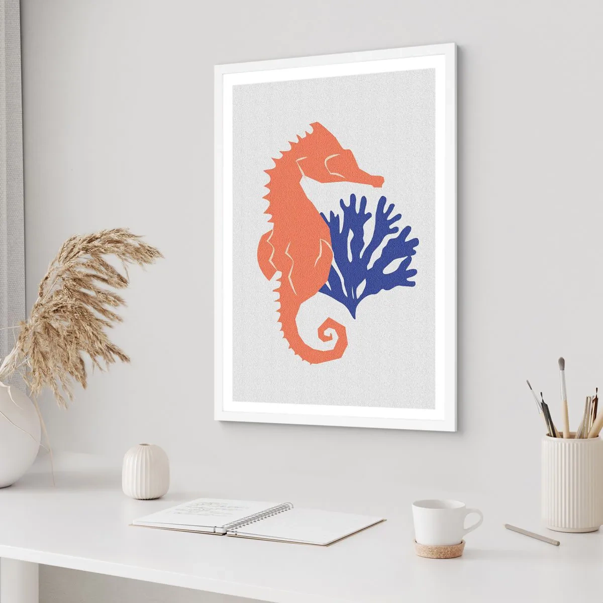 Poster in einem weißen Rahmen - Auf einer Unterwasserwiese - 40x50 cm