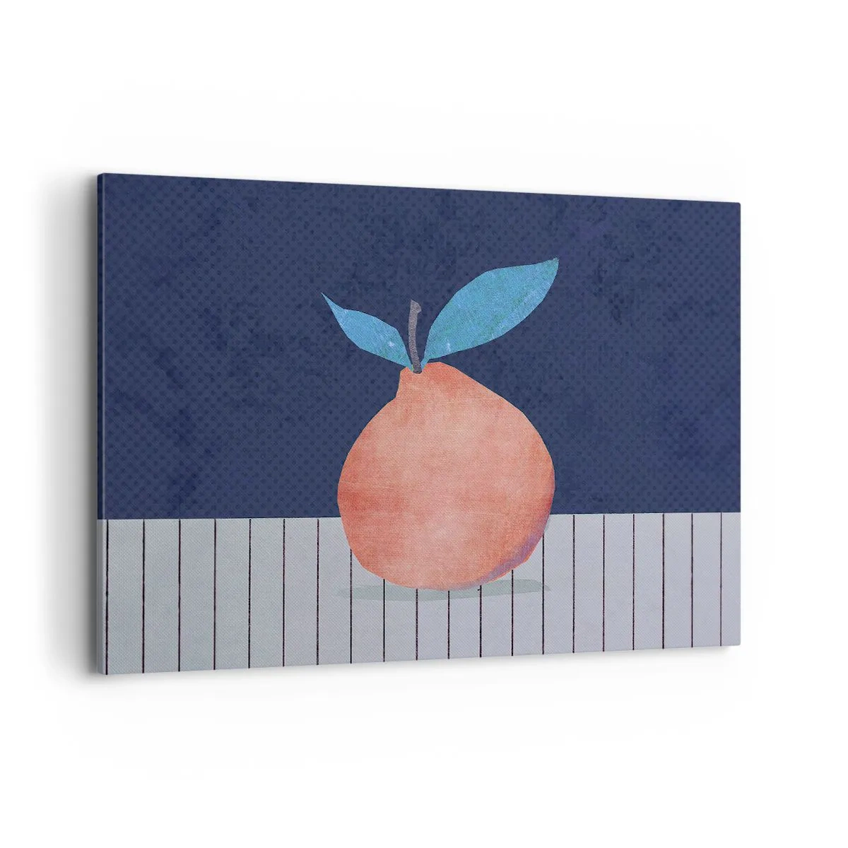 Bild auf Leinwand - Leinwandbild - Abstrakte Früchte vor einem Hintergrund aus kontrastierenden Farben und geraden Linien. - 100x70cm - Konvexität und Ebene - Moderne Wanddekoration für Wohnzimmer und Schlafzimmer ARTTOR