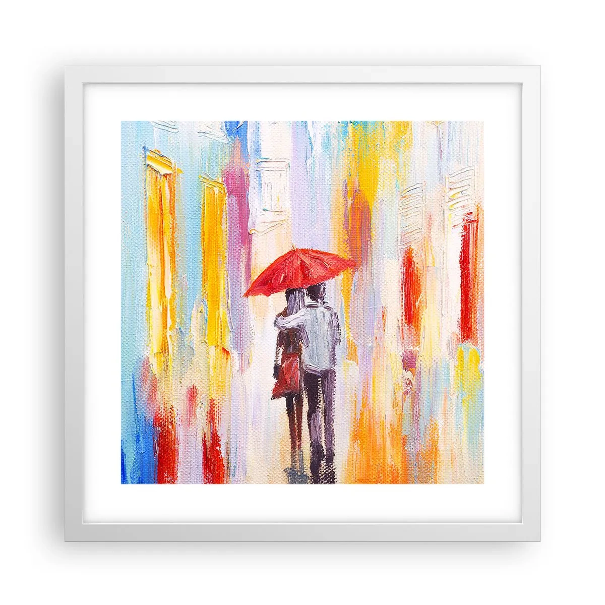 Poster in einem weißen Rahmen - Lass es weiter regnen - 40x40 cm
