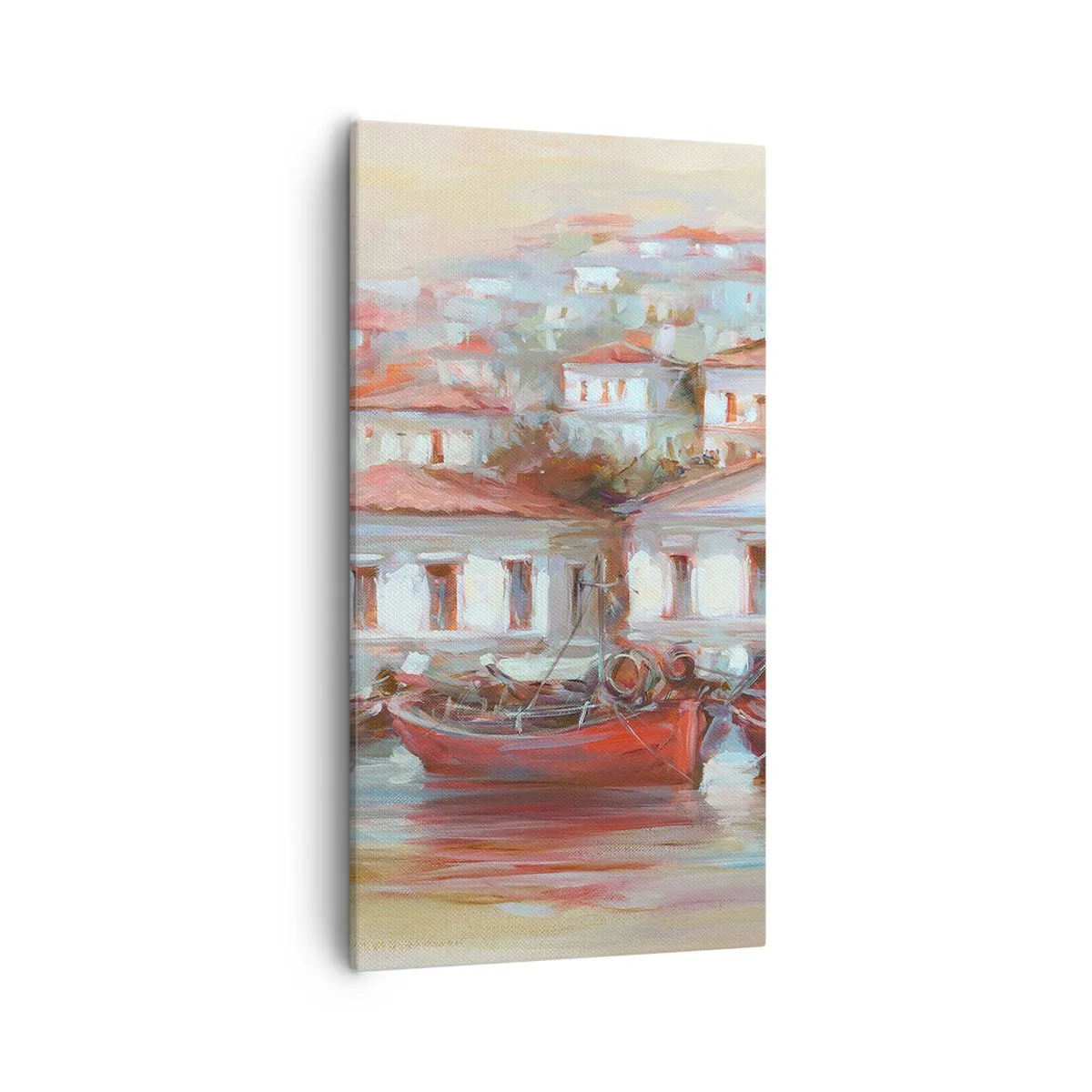 Bild auf Leinwand - Leinwandbild - Glückliche Stadt - 55x100 cm