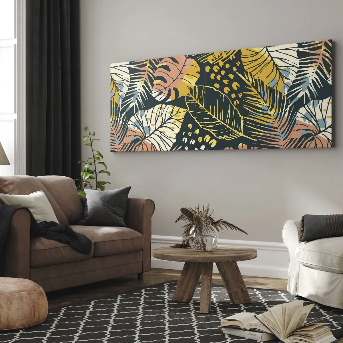 Bild auf Leinwand - Leinwandbild - Grüne Fantasie - 100x40 cm