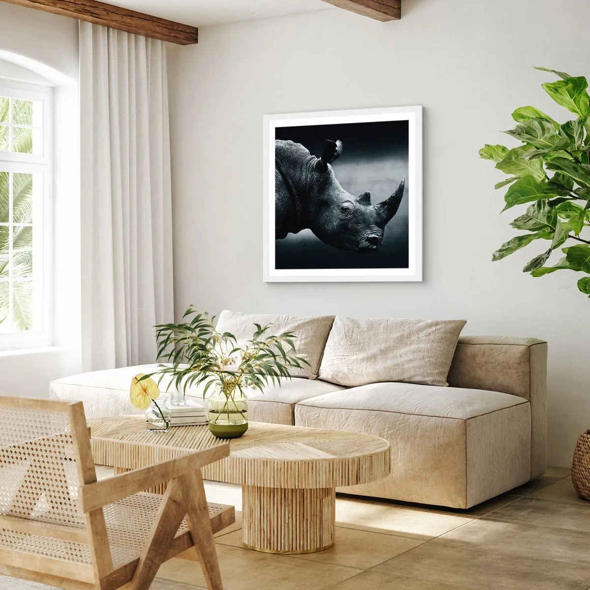 Poster in einem weißen Rahmen - Richtiges Profil - 60x60 cm