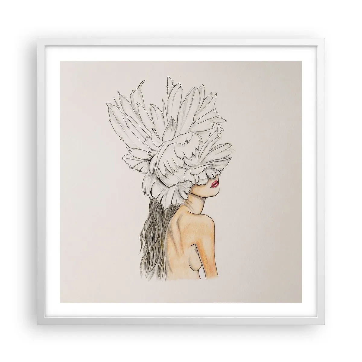 Poster in einem weißen Rahmen - Gekrönte Schönheit - 60x60 cm