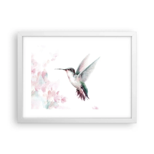 Poster in einem weißen Rahmen - Im Flattern gehalten - 40x30 cm