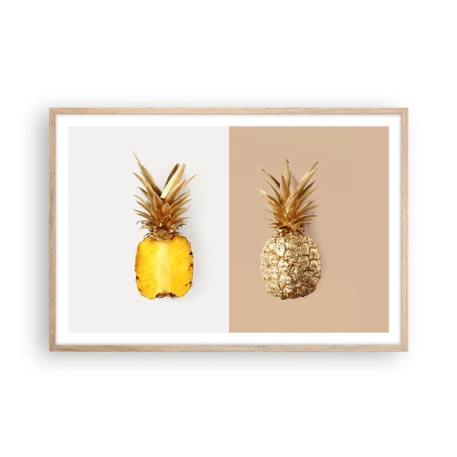 Poster in einem Rahmen aus heller Eiche - Ananas für uns - 91x61 cm