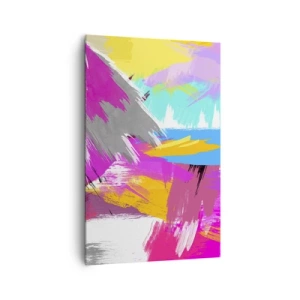 Bild auf Leinwand - Leinwandbild - Dynamische Abstraktion in intensiven Farben - 80x120cm - Und nochmal und nochmal und nochmal wieder - Moderne Wanddekoration für Wohnzimmer und Schlafzimmer ARTTOR