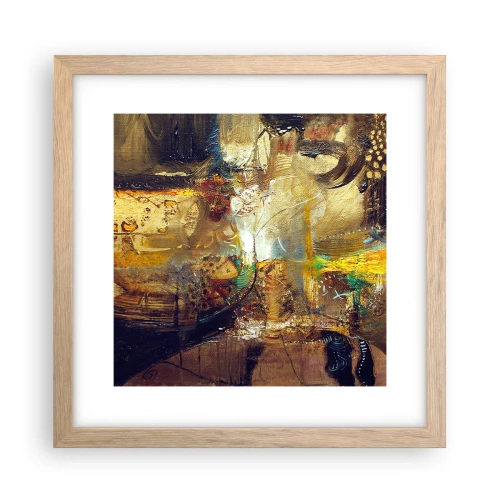 Poster in einem Rahmen aus heller Eiche - Kalt, wärmer, heiß - 30x30 cm