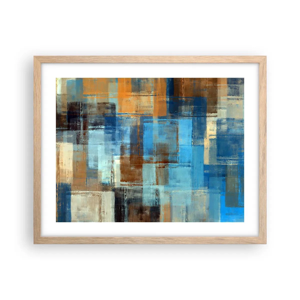 Poster in einem Rahmen aus heller Eiche - Durch den blauen Schleier - 50x40 cm