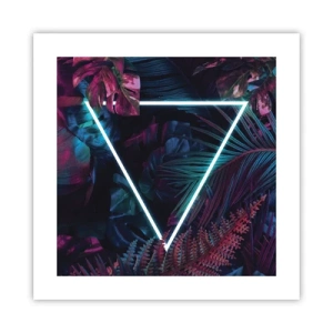 Poster - Garten im Disco-Stil - 40x40 cm