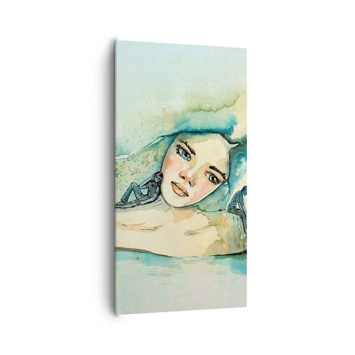 Bild auf Leinwand - Leinwandbild - Bin ich blau? - 65x120 cm