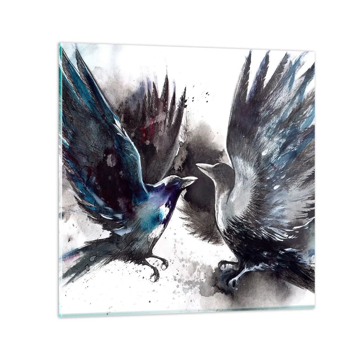 Glasbild - Bild auf glas - Rabe zum Raben ... - 40x40 cm