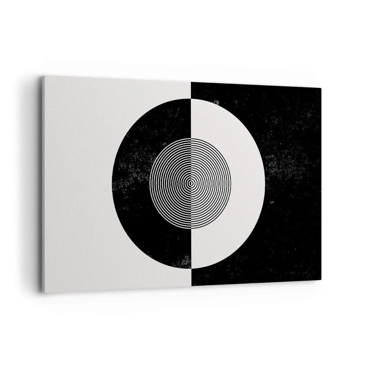 Bild auf Leinwand - Leinwandbild - Grafisches Muster in kontrastierendem Schwarz und Weiß - 120x80cm - Harmonie in Schwarz und Weiß - Moderne Wanddekoration für Wohnzimmer und Schlafzimmer ARTTOR