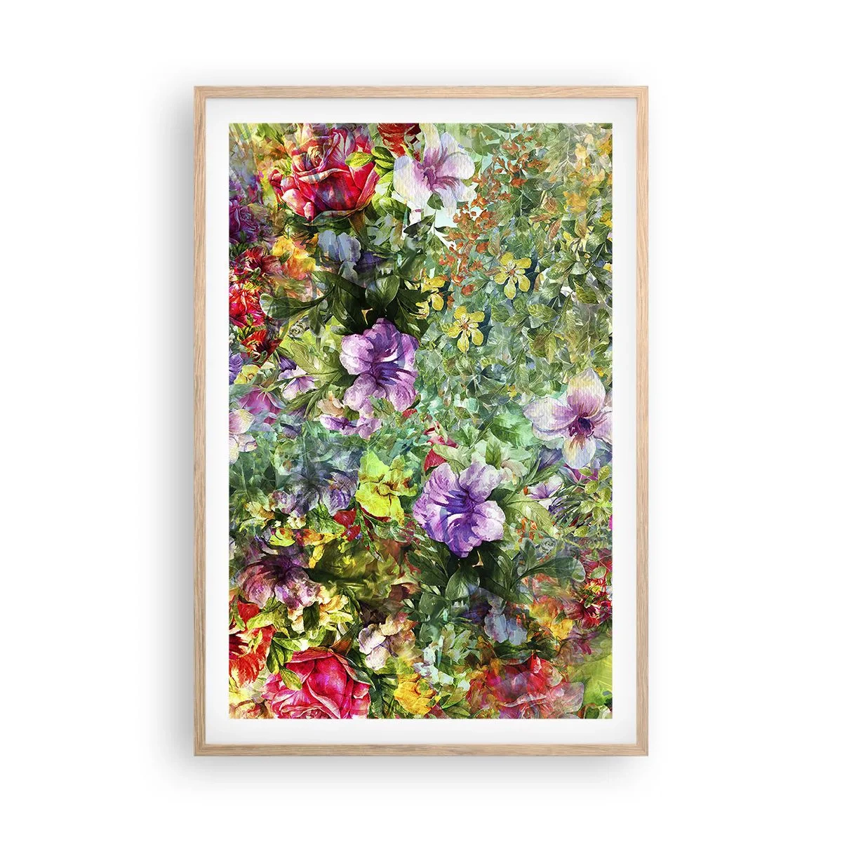 Poster in einem Rahmen aus heller Eiche - In Blumen für das Verderben - 61x91 cm