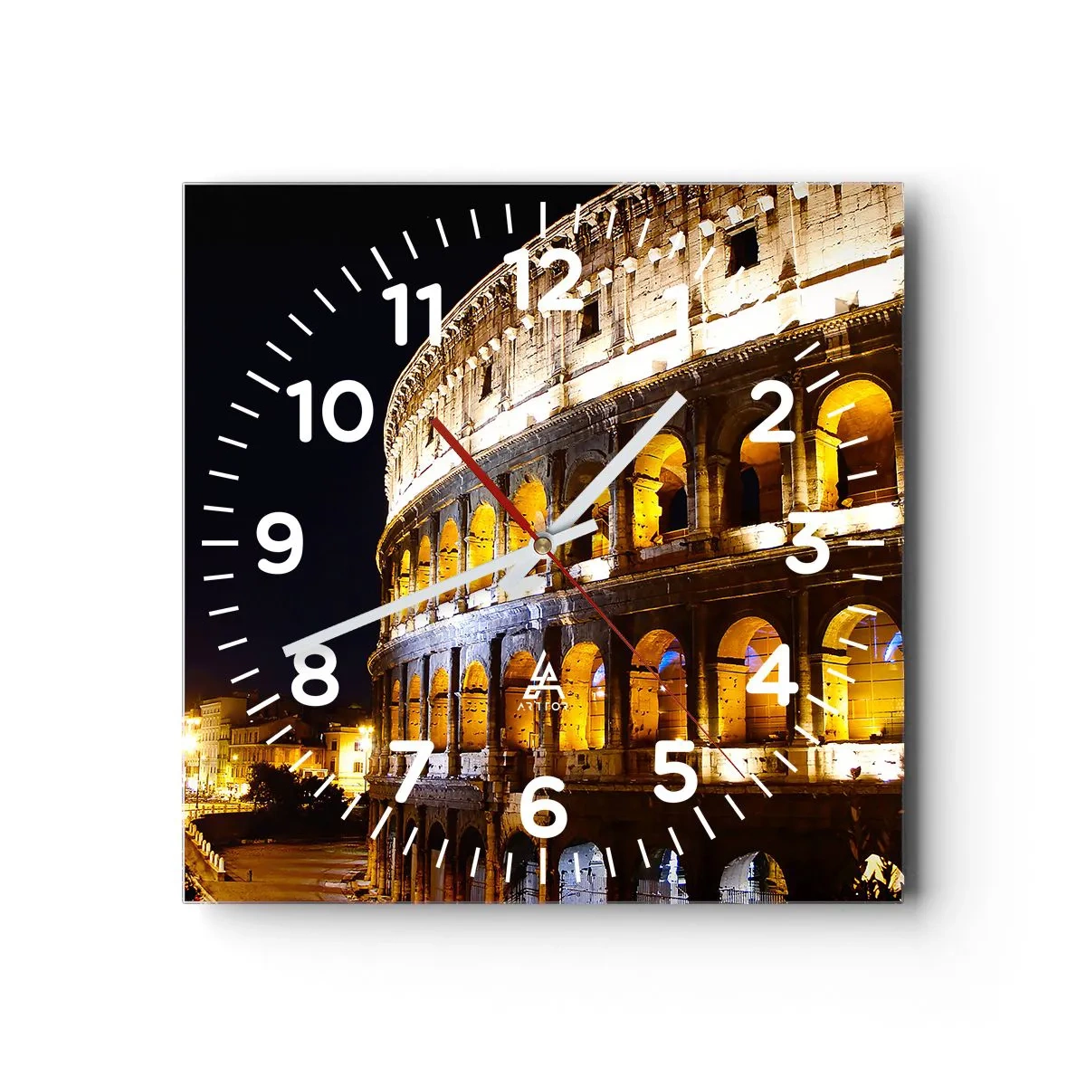 Wanduhr - Glasuhr - Es ist Zeit, die Spiele zu beginnen - 40x40 cm