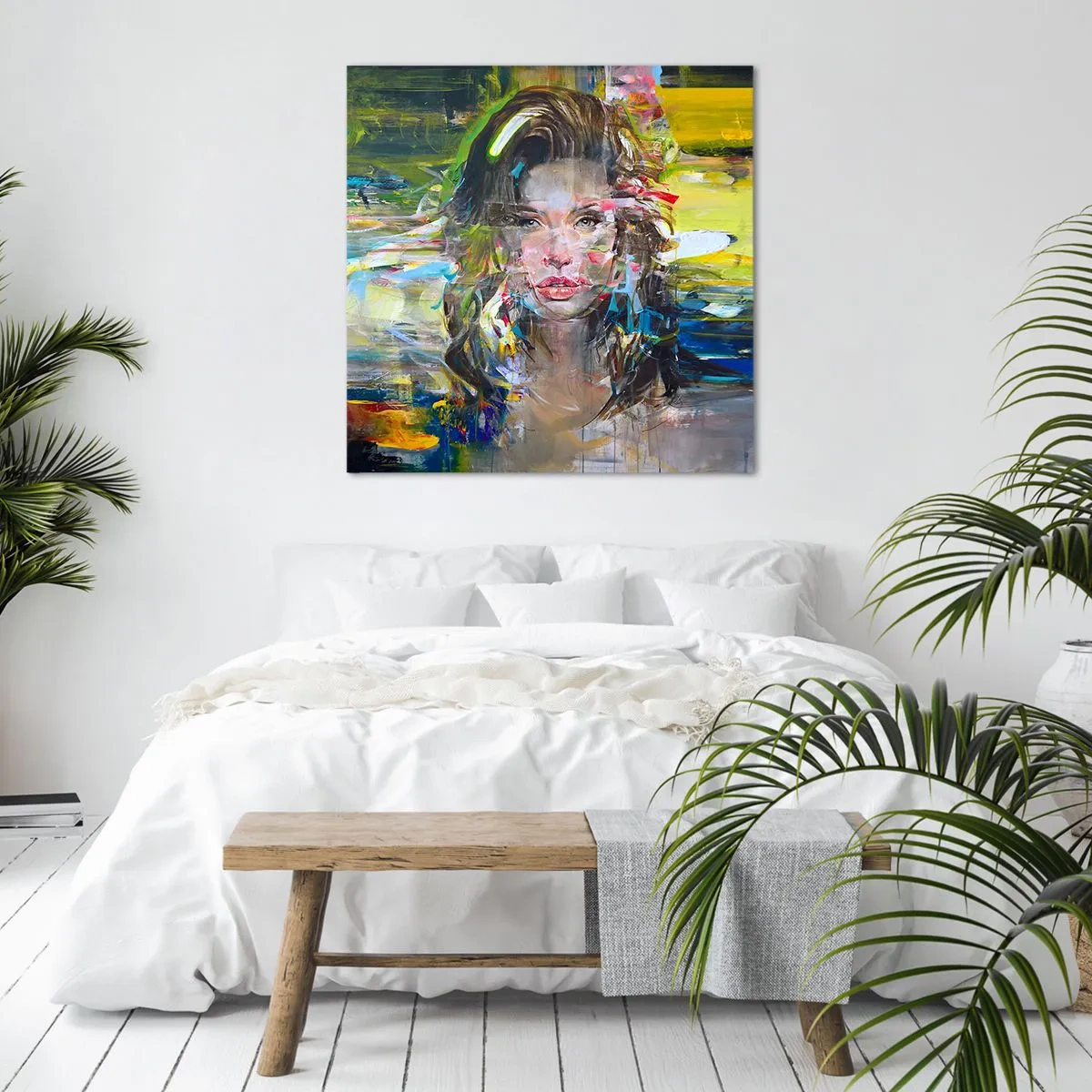 Bild auf Leinwand - Leinwandbild - Hinter der Luft ein Vorhang - 60x60 cm