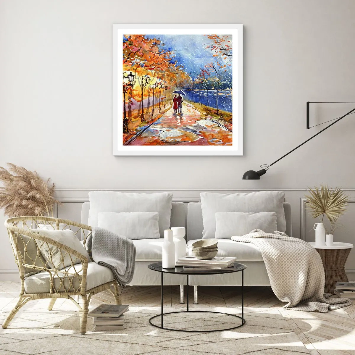 Poster in einem weißen Rahmen - Gemeinsam bis an die Grenze der Zeit - 30x30 cm