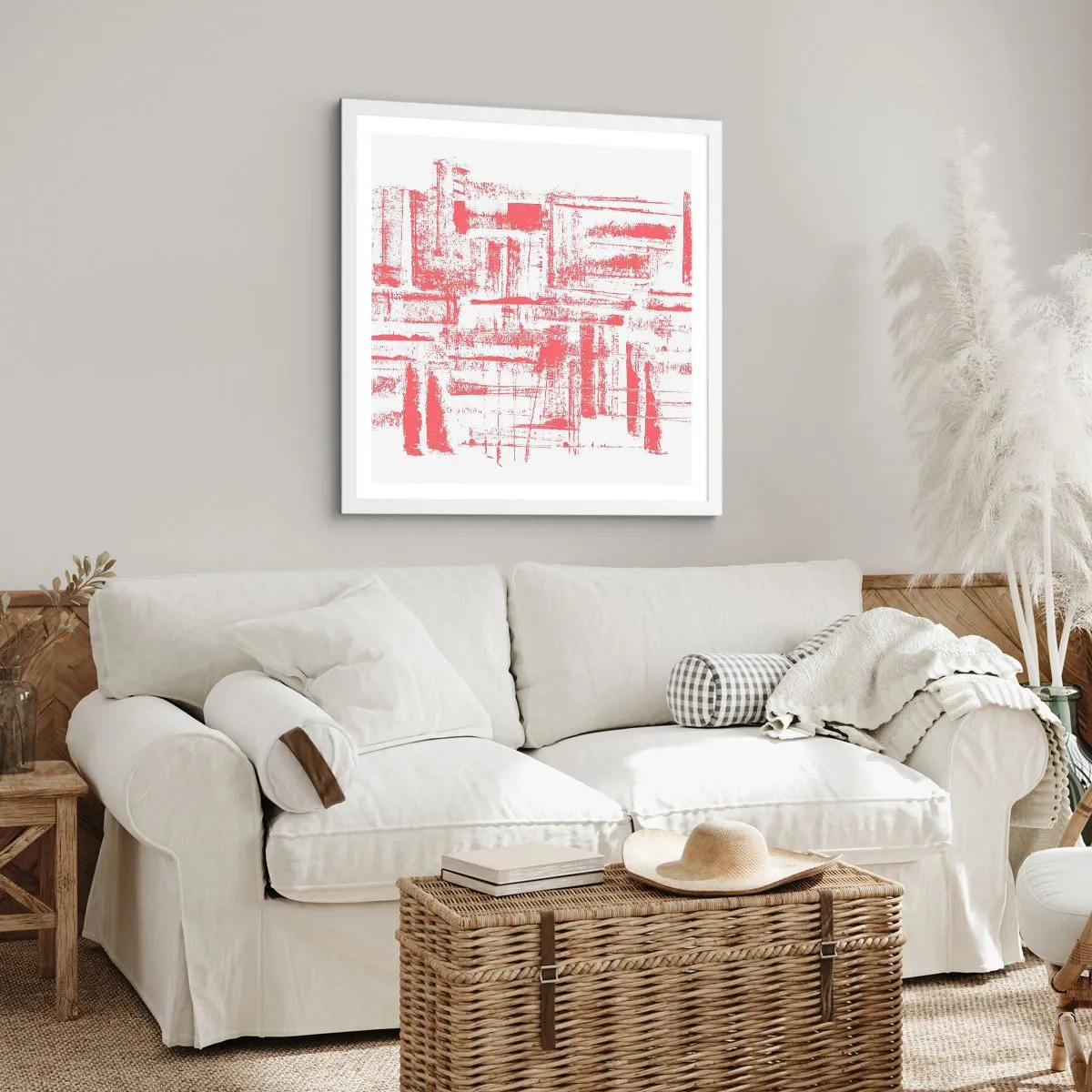 Poster in einem weißen Rahmen - Die rote Stadt - 60x60 cm