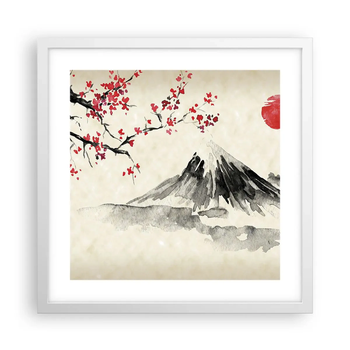 Poster in einem weißen Rahmen - Liebe Japan - 40x40 cm
