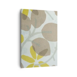 Bild auf Leinwand - Leinwandbild - Abstrakte Blätter in Beige- und Gelbtönen - 70x100cm - Komposition in voller Sonne - Moderne Wanddekoration für Wohnzimmer und Schlafzimmer ARTTOR
