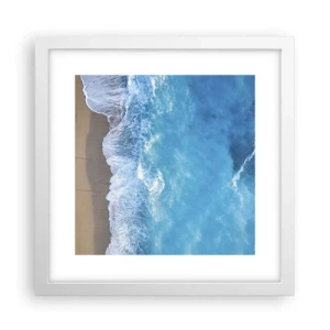 Poster in einem weißen Rahmen - Die Kraft des Blaus - 30x30 cm