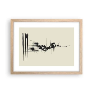 Poster in einem Rahmen aus heller Eiche - Hastige Abstraktion - 40x30 cm