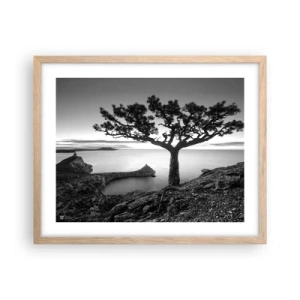 Poster in einem Rahmen aus heller Eiche - Stille bis zum Horizont - 50x40 cm