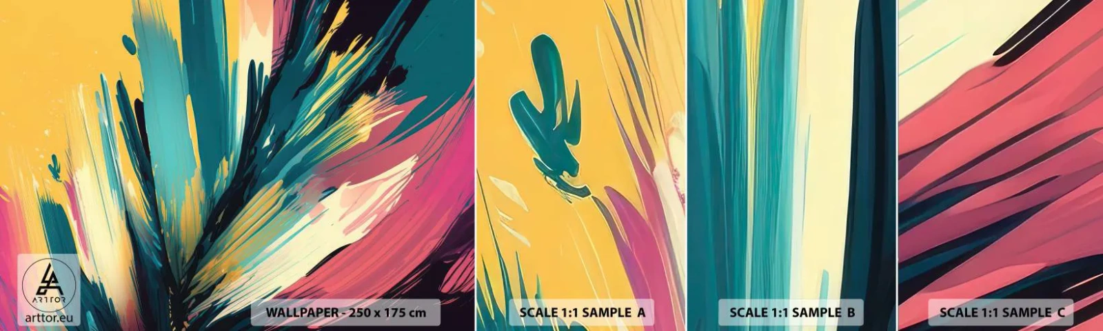 Fototapeten Muster Selbstklebend Deluxe Sticker - Komposition – eine Explosion der Freude - Abstraktionismus, Stück, Modern - 100x30 cm