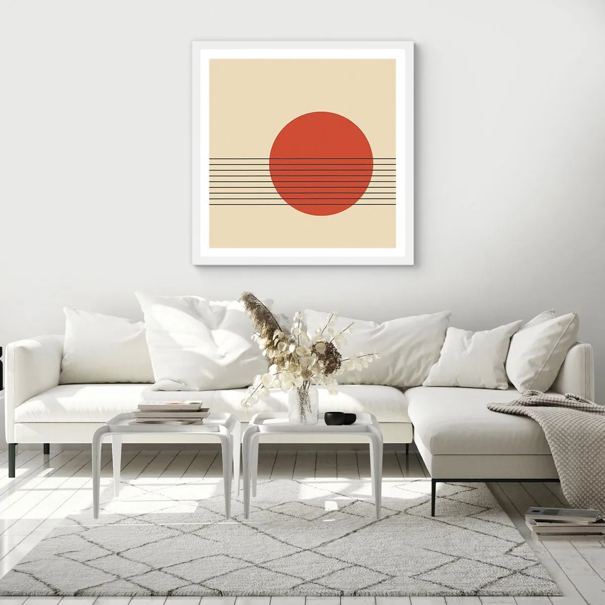 Poster in einem weißen Rahmen - Immer wieder und weiter - 50x50 cm