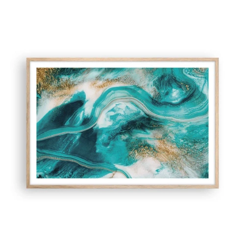 Poster in einem Rahmen aus heller Eiche - Der Fluss aus Gold - 91x61 cm