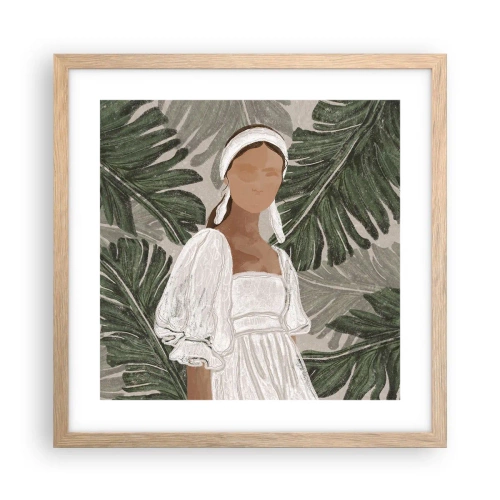 Poster in einem Rahmen aus heller Eiche - Exotisches Porträt - 40x40 cm