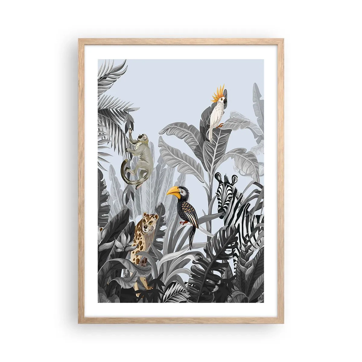 Poster in einem Rahmen aus heller Eiche - Afrikanisches Märchen - 50x70 cm