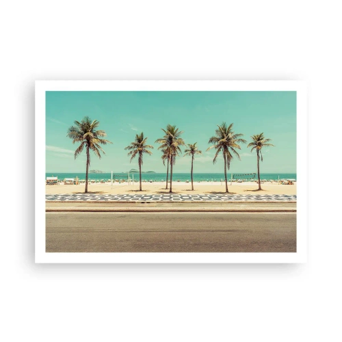 Poster - Beim Bewachen des Strandes - 91x61 cm