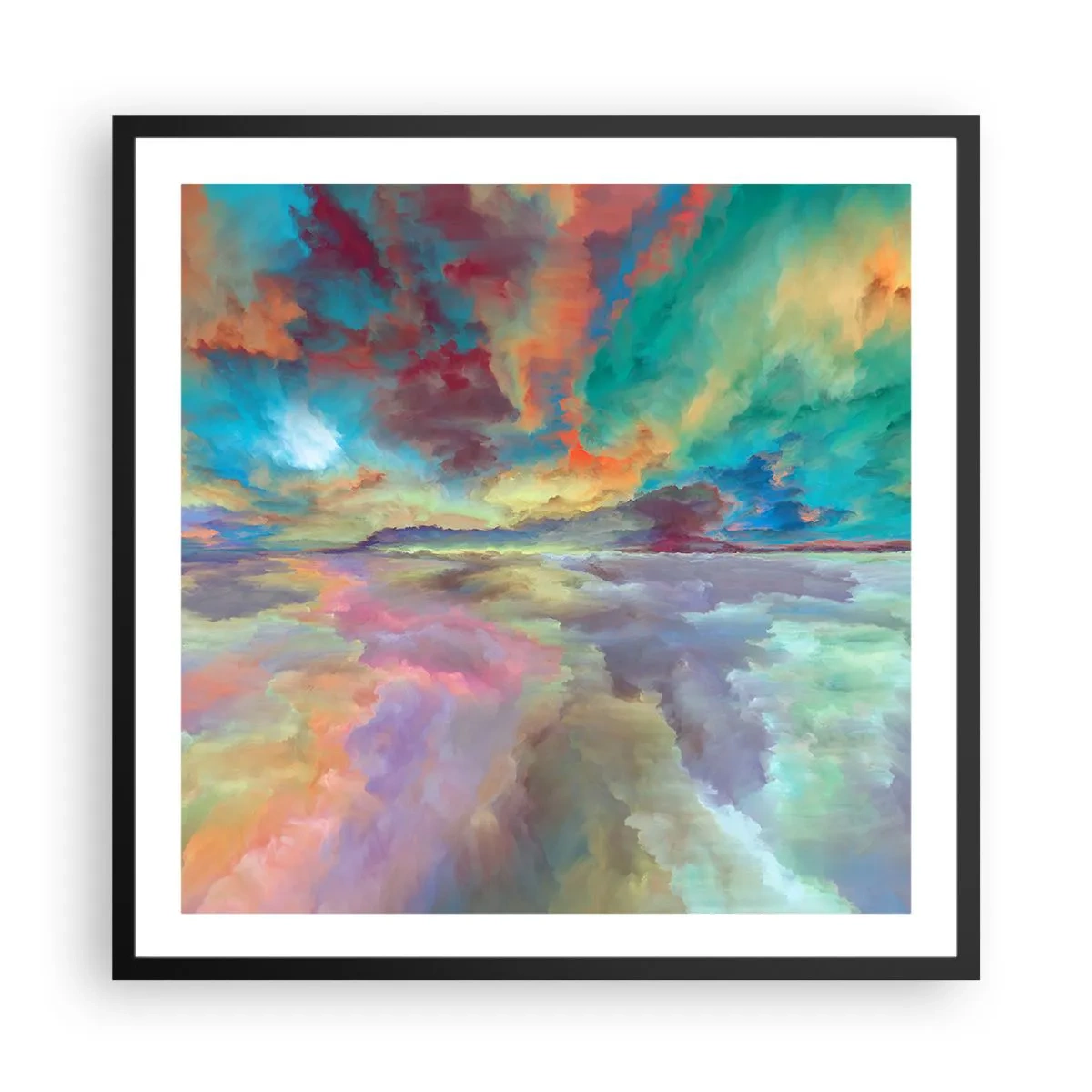 Poster in einem schwarzem Rahmen - Zwei Himmel - 60x60 cm