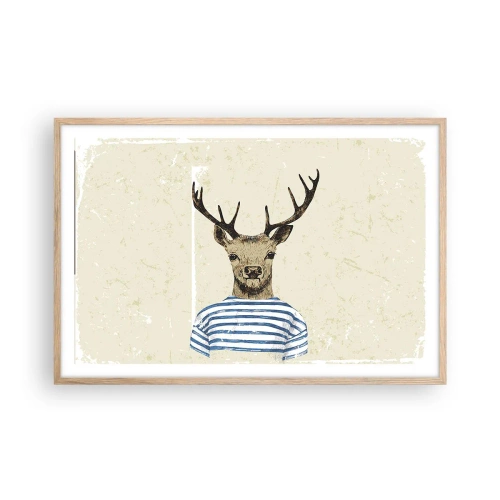 Poster in einem Rahmen aus heller Eiche - Weil ich gestreifte T-Shirts mag! - 91x61 cm