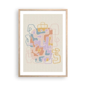 Poster in einem Rahmen aus heller Eiche - Labyrinth – ein freudiges Abenteuer - 50x70 cm