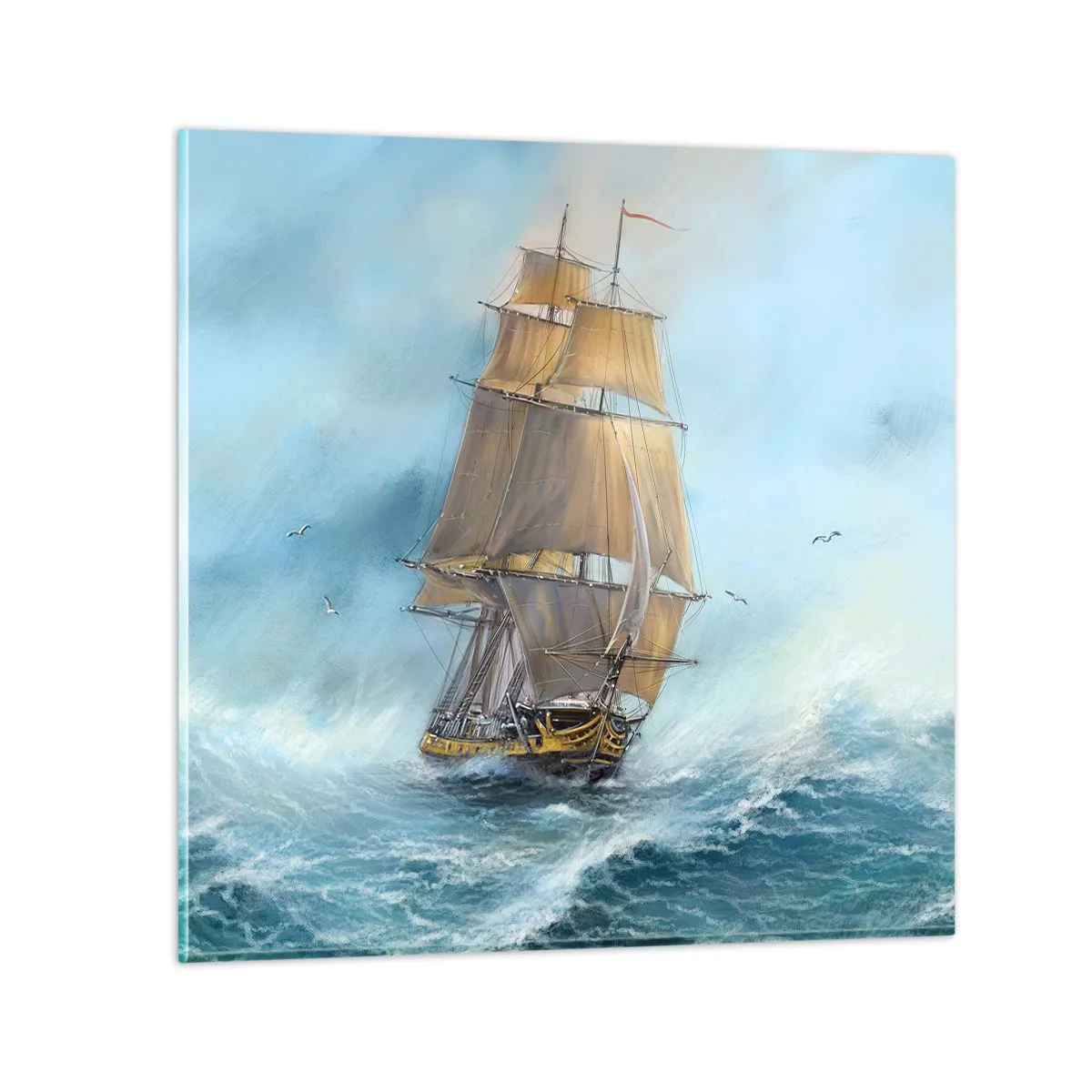 Glasbild - Bild auf glas - Über die Wellen gleiten - 60x60 cm