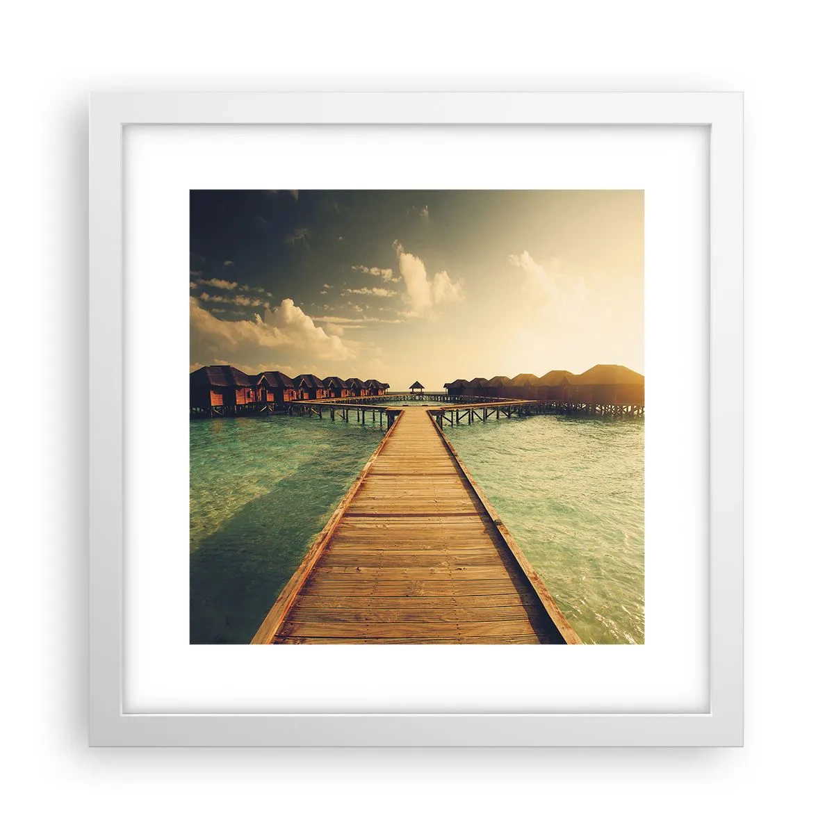 Poster in einem weißen Rahmen - Eine herzliche Einladung - 30x30 cm