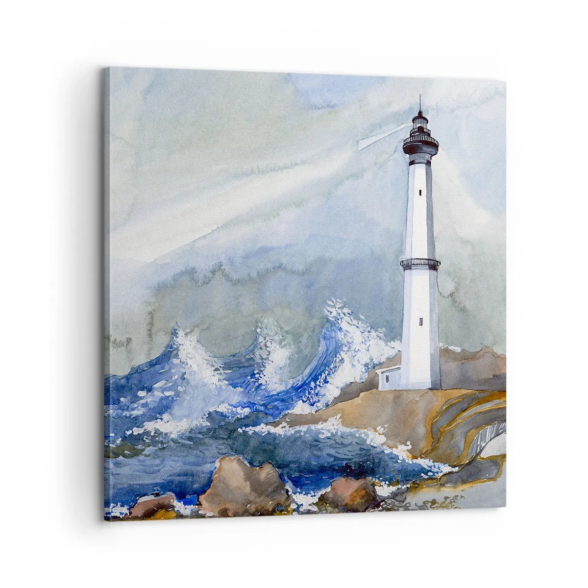 Bild auf Leinwand - Leinwandbild - Gegen die Dunkelheit und den Sturm - 60x60 cm