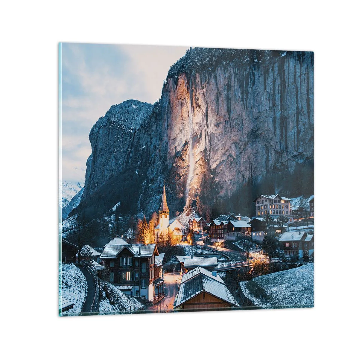 Glasbild - Bild auf glas - Der leuchtende Geist des Winters - 50x50 cm