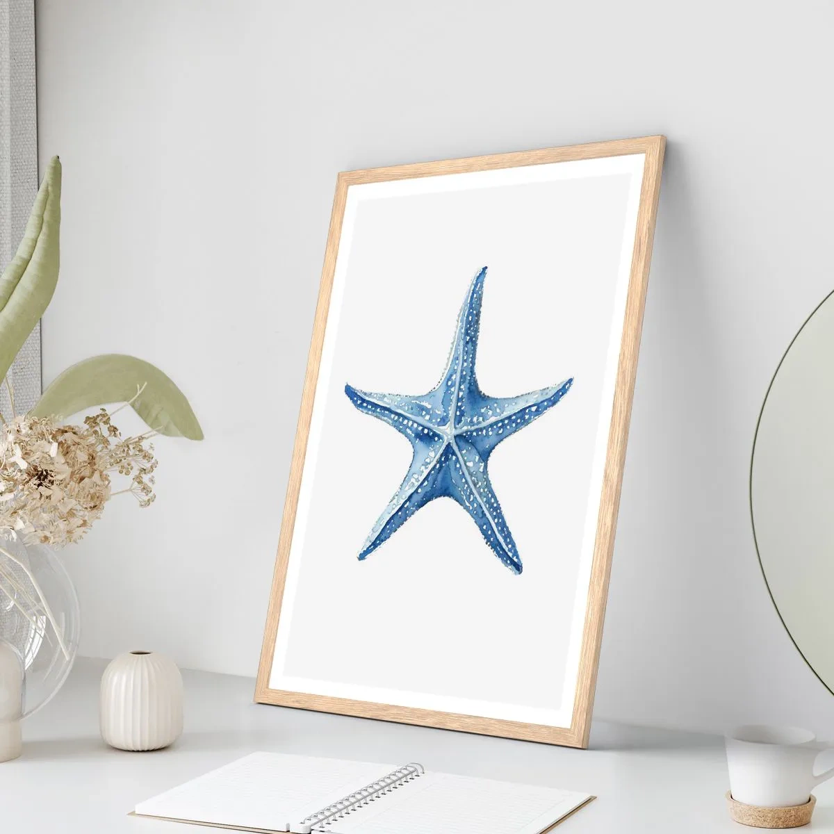 Poster in einem Rahmen aus heller Eiche - Stern des Meeres - 30x40 cm