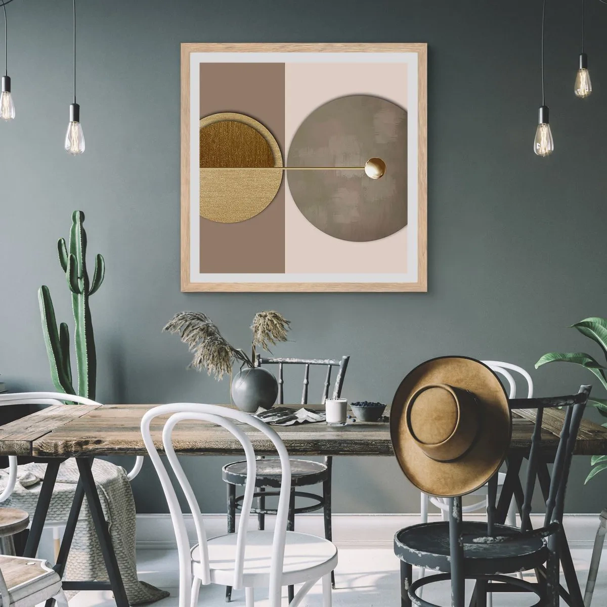 Poster in einem Rahmen aus heller Eiche - Perfekte Balance - 30x30 cm
