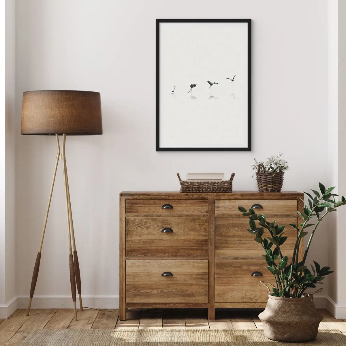 Poster in einem schwarzem Rahmen - Vier einfache Schritte - 40x50 cm