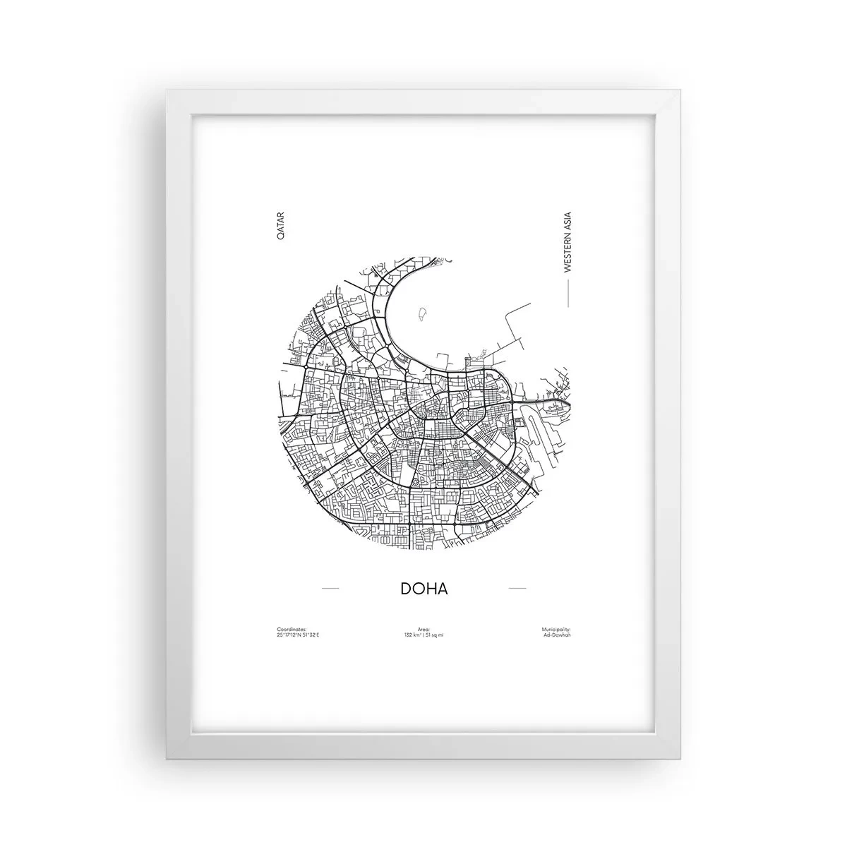 Poster in einem weißen Rahmen - Anatomie von Doha - 30x40 cm