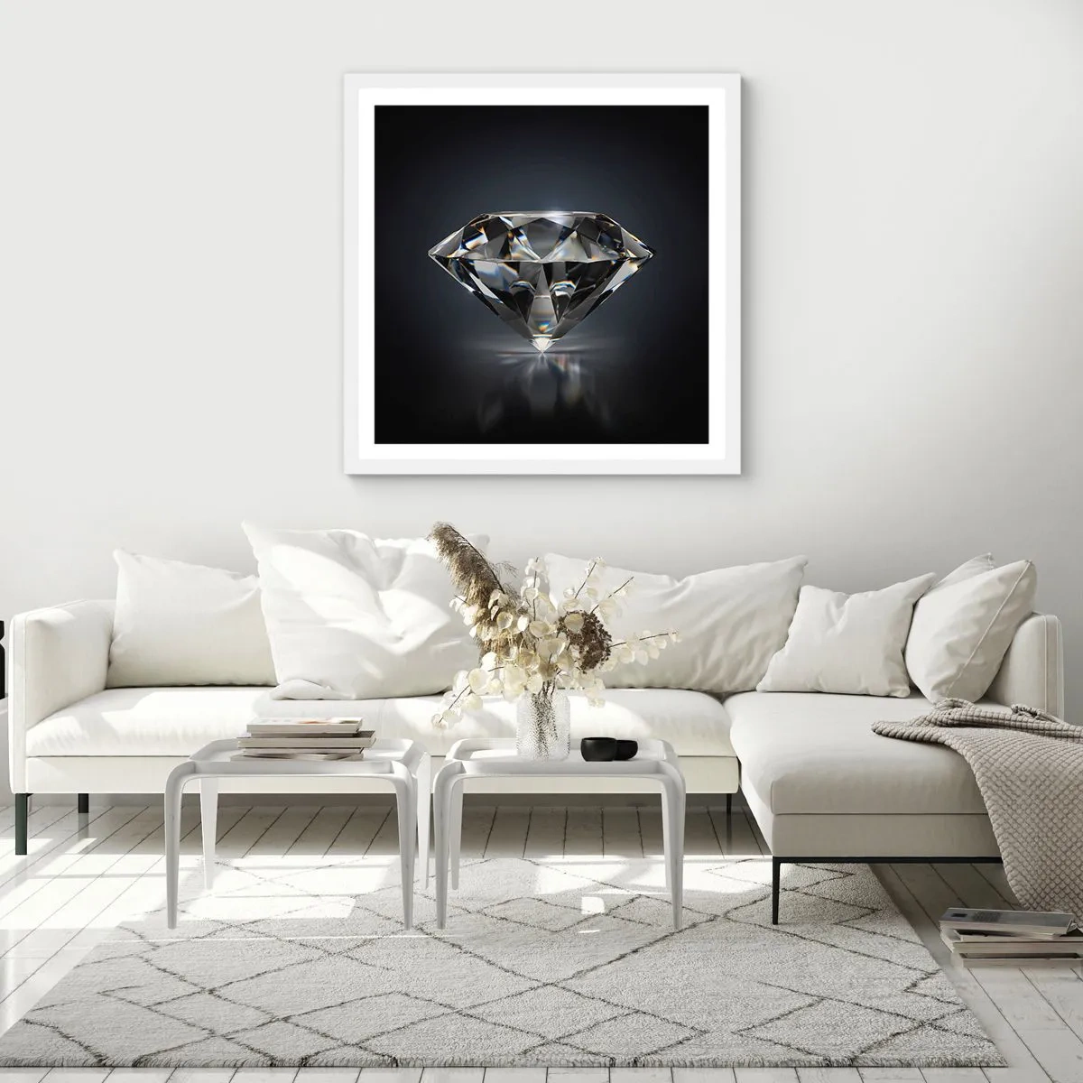 Poster in einem weißen Rahmen - Beste Freundin - 30x30 cm